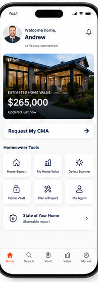 Home screen of the NextPorch homeowner app